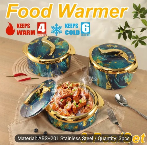 3pcs marble design food warmer - 3pcs,